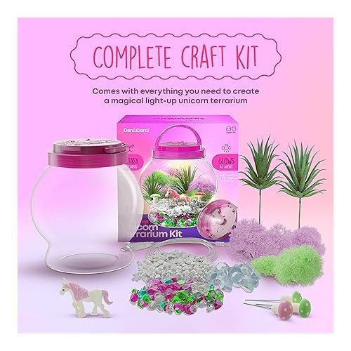  Light-Up Unicorn Terrarium Kit for Kids - Kids Birthday Easter Gifts for Kids - Best Unicorn Toys & Activities Kits Presents - Arts & Crafts for Little Girls & Boys Age 4 5 6 7 8-12 Year Old Girl Gift