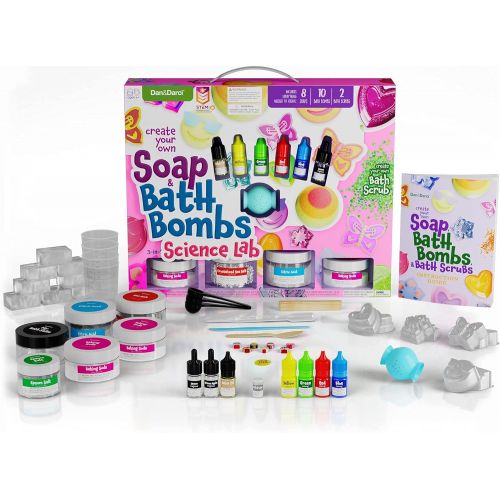  [아마존베스트]Dan&Darci Soap & Bath Bomb Making Kit for Kids - 3-in-1 Spa Science Kits For Kids : Complete Soap Making Kit & Make Your Own Bath Bombs, Soap & Bath Scrubs : Kids Science Kit For Kids - Gift