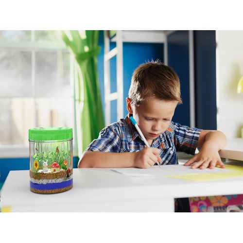  [아마존베스트]Mini Explorer Light-up Terrarium Kit for Kids with LED Light on Lid - Create Your Own Customized Mini Garden in a Jar That Glows at Night - Great Science Kits Gifts for Children -