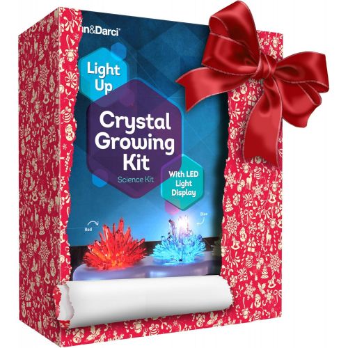  [아마존베스트]Light-up Crystal Growing Kit for Kids - Grow Your Own Crystals and Make Them Glow : Great Science Experiments Gifts for Kids, Boys & Girls - STEM Toys - Crystal Making Science Kit
