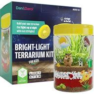 [아마존베스트]Dan&Darci Bright-Light Terrarium Kit for Kids with LED Light on Lid | Build Your own Terrarium That Lights up at Night with Real LED Lights | Great Science Kits Gifts for Children