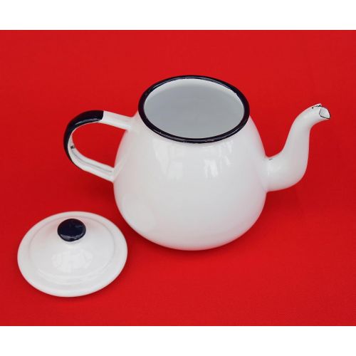  DanDiBo 5 pcs. Set Teapot + 4 Cups 582AB+501/8 enamelled Coffee can Enamel (white)