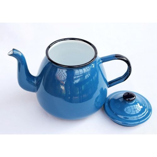  DanDiBo Teekanne 582AB Blau 0,75 L emailliert 14 cm Wasserkanne Kanne Kaffeekanne Emaille Nostalgie