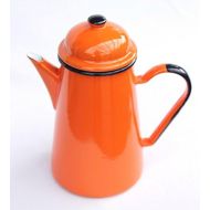 DanDiBo Kaffeekanne 578TB Orange 1,0 L emailliert 22 cm Wasserkanne Kanne Emaille Nostalgie Teekanne