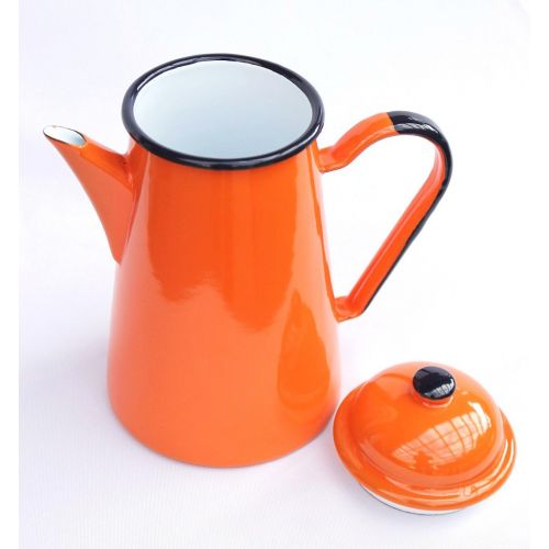  DanDiBo Kaffeekanne 578TB Orange 1,0 L emailliert 22 cm Wasserkanne Kanne Emaille Nostalgie Teekanne