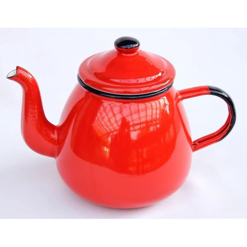  DanDiBo Teekanne 582AB Rot 0,75 L emailliert 14 cm Wasserkanne Kanne Kaffeekanne Emaille Nostalgie