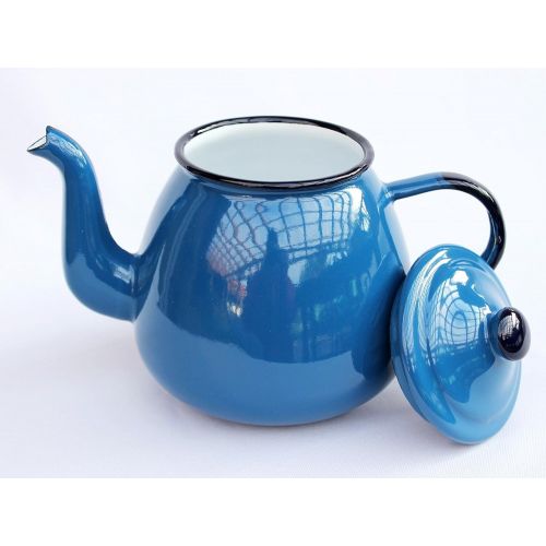  DanDiBo Teekanne 582AB Blau 0,75 L emailliert 14 cm Wasserkanne Kanne Kaffeekanne Emaille Nostalgie