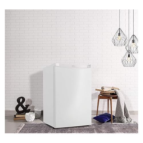  Danby DAR044A4WDD-6 4.4 Cu.Ft. Mini Fridge, Compact Refrigerator for Bedroom, Living Room, Bar, Dorm, Kitchen, Office, E-Star in White