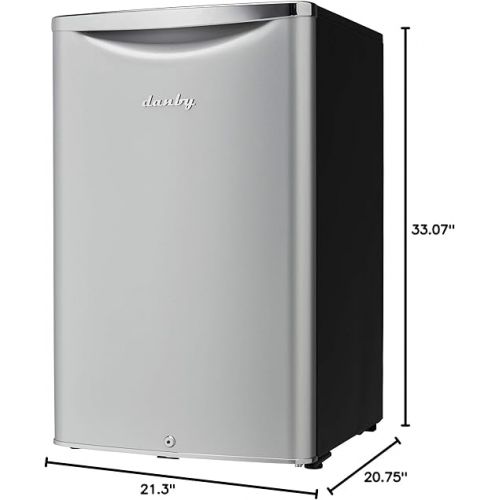  Danby DAR044A6DDB Contemporary Classic 4.4 Cu.Ft. Mini Fridge, Compact Refrigerator for Bedroom, Living Room, Bar, Dorm, Kitchen, Office, E-Star in Silver, 3 Sq Ft