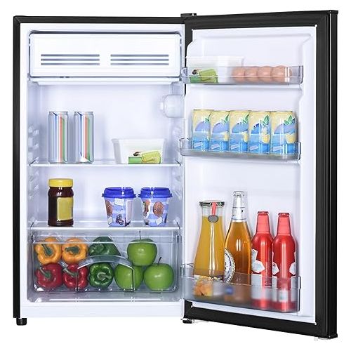  Danby DCR044B1BM-6 4.4 Cu.Ft. Compact Refrigerator with Chiller-Mini Fridge for Bar, Dorm, Basement, Den, Kitchen, or Living Room, Black