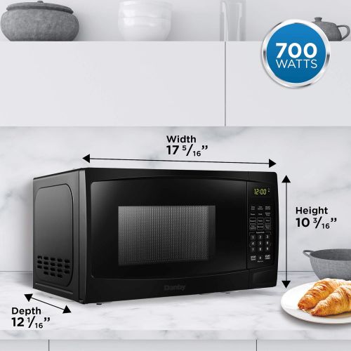  [아마존베스트]Danby DBMW0720BBB 0.7 Cu.Ft. Countertop Microwave-700 Watts, Small with Push Button Door, Black