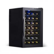Danby NewAir Wine Cooler and Refrigerator, 28 Bottle Freestanding Wine Chiller Fridge, Black with Glass Door, AW-280E