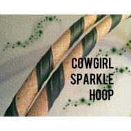 DanceHoops Cowgirl Sparkle Dance & Exercise Hula Hoop COLLAPSIBLE or Push button - brown burlap glitter green grippy hoop