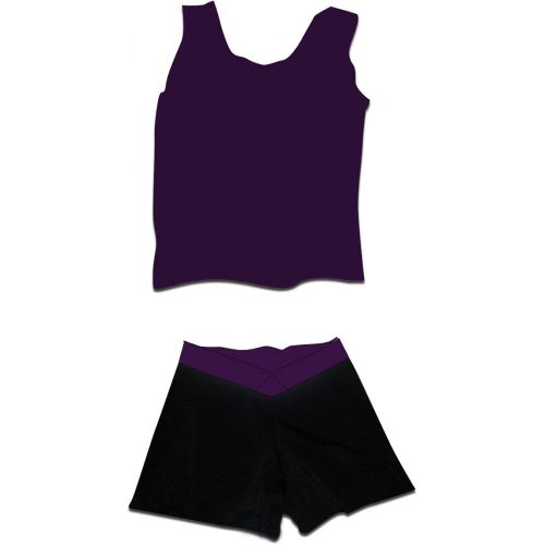  DanceNwear Adult Tank Top and Spliced V-waist Short Set