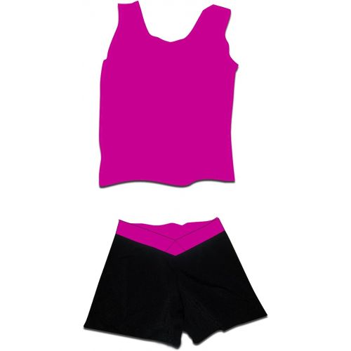  DanceNwear Adult Tank Top and Spliced V-waist Short Set