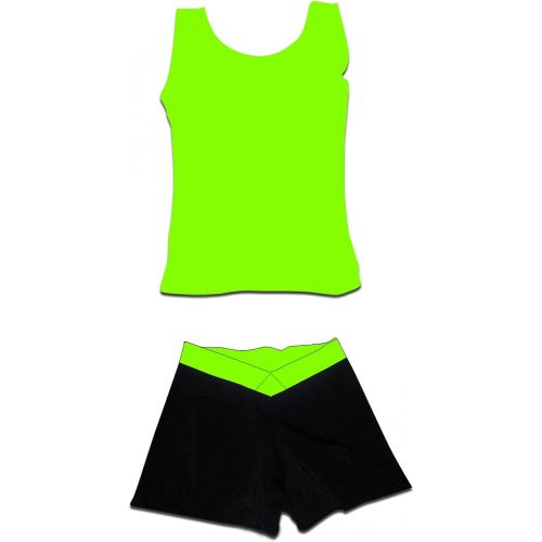  DanceNwear Adult Tank Top and Spliced V-waist Short Set