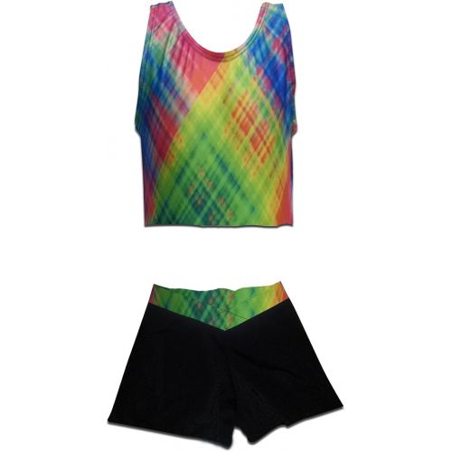  DanceNwear Adult Tank Top and Spliced V-waist Short Set