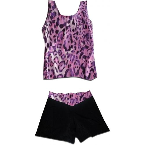  DanceNwear Adult Tank Top and Spliced V-waist Short Set