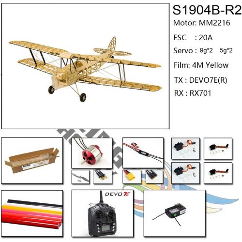  Dancing Wings Hobby 39 Balsa Laser Cut Model Kit De Havilland DH82a Tiger Moth Biplane by DW Hobby Electric Airplane Kit to Build for Adults (S1904)