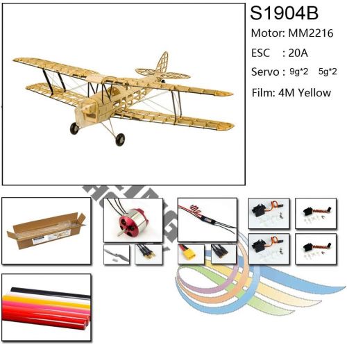  Dancing Wings Hobby 39 Balsa Laser Cut Model Kit De Havilland DH82a Tiger Moth Biplane by DW Hobby Electric Airplane Kit to Build for Adults (S1904)