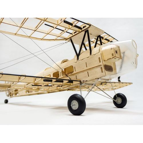  Dancing Wings Hobby 39 Balsa Laser Cut Model Kit De Havilland DH82a Tiger Moth Biplane by DW Hobby Electric Airplane Kit to Build for Adults (S1904)