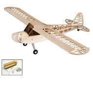 Dancing Wings Hobby Balsa Wood Electric Airplane 1.2M Piper Cub J3 by DW Hobby;Wood Laser-Cutting J3 Remote Control Aeroplane for Adults; RC Unassembled Flying Model for Fun (S0801)