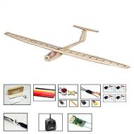 Dancing Wings Hobby Balsa wood Radio Remote Controlled Electric Glider Griffin Aeroplane Laser Cut Kit Wingspan 1550mm Un-assembled for adults;Need to Build by DW Hobby (F1504C-R3)
