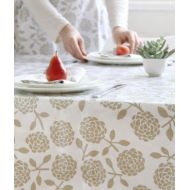 Dandi 8 Seater Oilcloth Tablecloth, Hydrangea Oatmeal