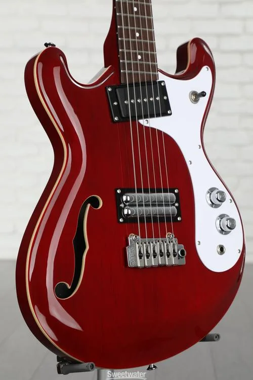  Danelectro 66BT Baritone Electric Guitar - Transparent Red