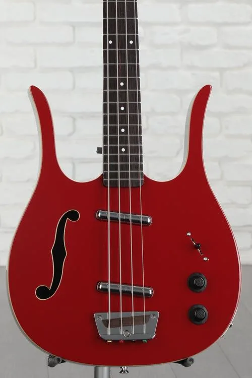 Danelectro Red Hot Longhorn Semi-hollowbody Bass Guitar - Red Demo