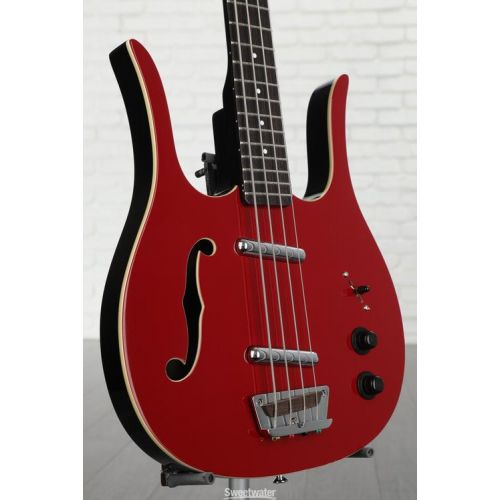  Danelectro Red Hot Longhorn Semi-hollowbody Bass Guitar - Red Demo