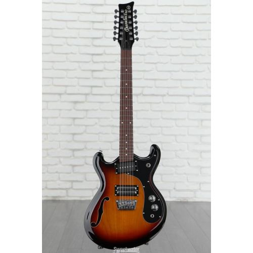  Danelectro 66-12, 12-string Electric Guitar - Transparent 3-Tone Burst Demo