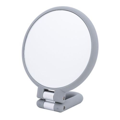  Danielle Creations Soft Touch Gray Folding Hand Held Mirror, 15X Magnification