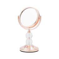 Danielle Mini 4X Magnification Vanity Mirror with Double Crystal Stem, Rose Gold
