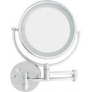 Danielle Creations Chrome LED Lighted Makeup Mirror with Wall Mount, 5X Magnification