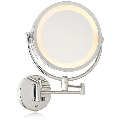 Danielle Revolving Wall-Mounted Day/Night Lighted Mirror, 10X Magnification, Chrome