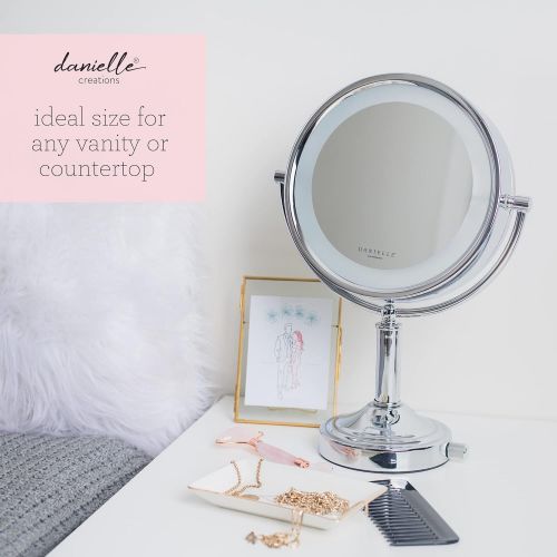  Danielle 10X MAGNIFICATION LED HANDS FREE SENSOR VANITY MIRROR WITH 3 LIGHT SETTINGS CHROME