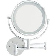 Danielle Creations Chrome LED Lighted Makeup Mirror with Wall Mount, 5X Magnification