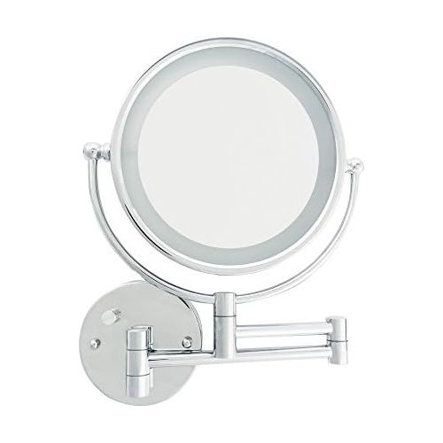  Danielle Creations Chrome LED Lighted Makeup Mirror with Wall Mount, 5X Magnification