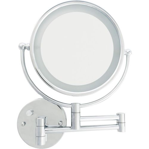  Danielle Creations Chrome LED Lighted Makeup Mirror with Wall Mount, 5X Magnification