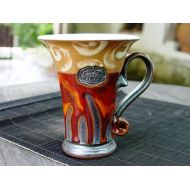 /DankoHandmade Ceramics and Pottery Coffee Mug, Red Tea Mug, Unique Ceramic Mug, Cute Handmade Mug, Handcrafted Mug, Art Pottery, Danko Pottery