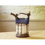 /DankoHandmade Handmade Blue Pottery Pitcher, Ceramics and Pottery Bottle. Ceramic pitcher. Handcrafted ceramic bottle, Wheel thrown pottery, Danko Pottery