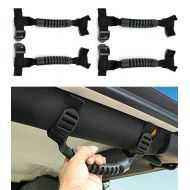 Danti 4 x Roll Bar Grab Handles Grip Handle for Jeep Wrangler YJ TJ JK JKU JL JLU Sports Sahara Freedom Rubicon X & Unlimited 1995-2018 （Roll Bar Black）