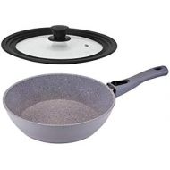 Danto culinario Hochrand Bratpfanne Ø 26 mit Universaldeckel, Abnehmbarer Griff, Non-Stick-Beschichtung, Deckel fuer Ø 20/24/28 cm geeignet, Granitoptik