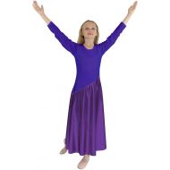 Danzcue Girls Bi Color Long Sleeve Worship Dance Dress