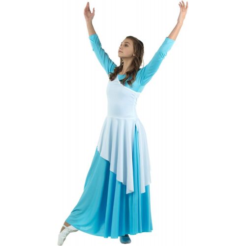  Danzcue Womens Asymmetrical Praise Dance Tunic