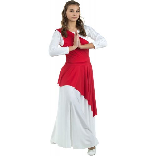  Danzcue Womens Asymmetrical Praise Dance Tunic