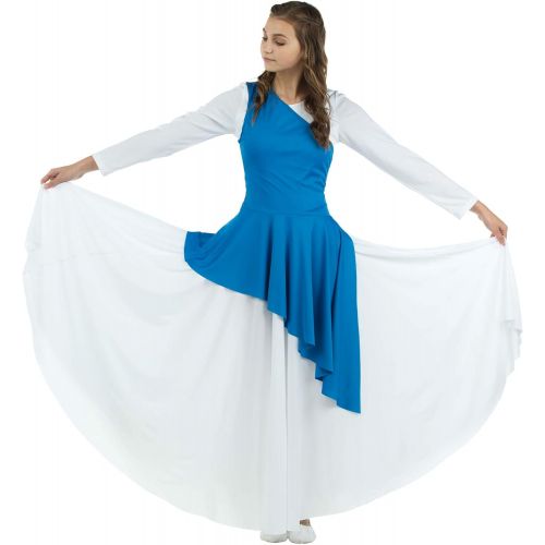  Danzcue Womens Asymmetrical Praise Dance Tunic