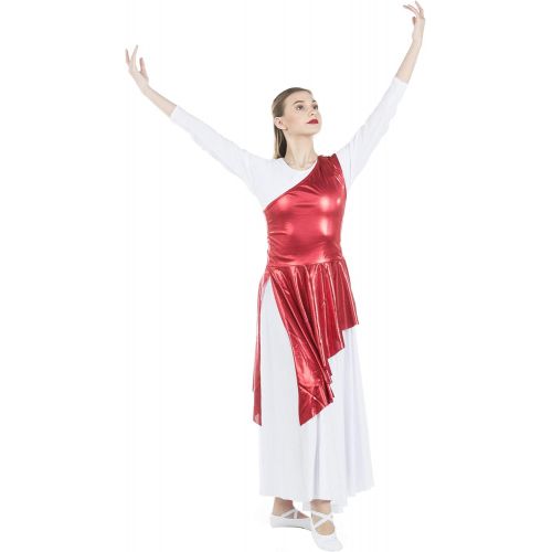  Danzcue Womens Asymmetrical Praise Dance Tunic