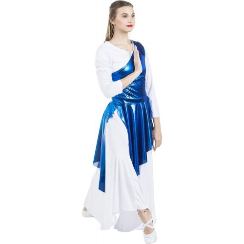  Danzcue Womens Asymmetrical Praise Dance Tunic